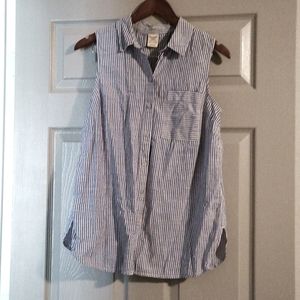 Striped sleeveless blouse
